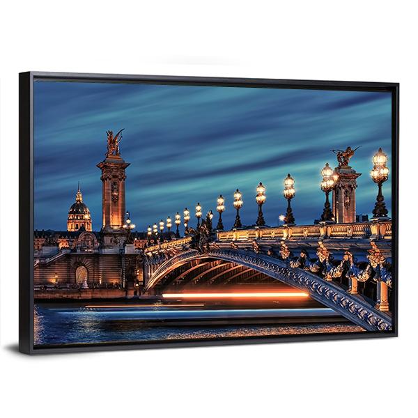 Bridge Alexandre III Canvas Wall Art-5 Horizontal-Gallery Wrap-22" x 12"-Tiaracle