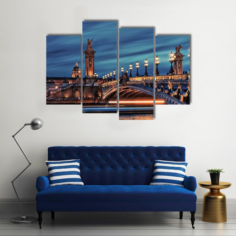 Bridge Alexandre III Canvas Wall Art-4 Pop-Gallery Wrap-50" x 32"-Tiaracle