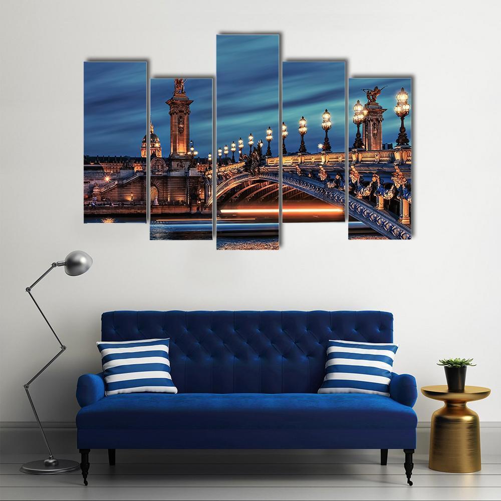 Bridge Alexandre III Canvas Wall Art-5 Pop-Gallery Wrap-47" x 32"-Tiaracle