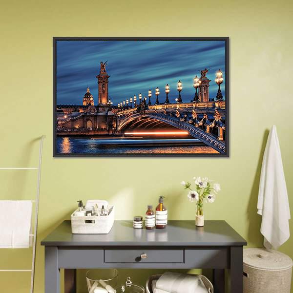 Bridge Alexandre III Panoramic Canvas Wall Art-1 Piece-36" x 12"-Tiaracle