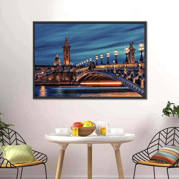 Bridge Alexandre III Panoramic Canvas Wall Art-1 Piece-36" x 12"-Tiaracle