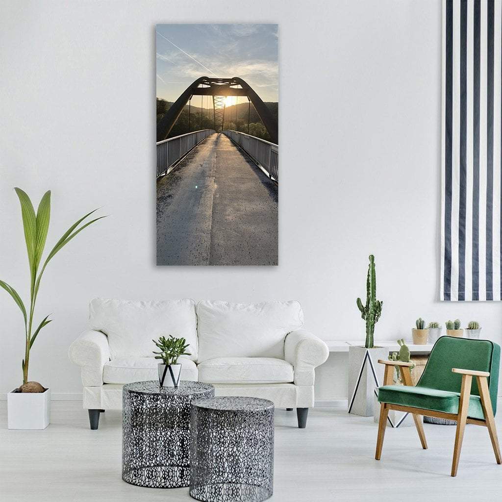 Bridge Arch At Sunset Vertical Canvas Wall Art-3 Vertical-Gallery Wrap-12" x 25"-Tiaracle