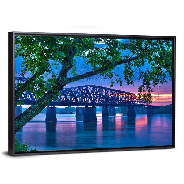 Bridge At Evening Panoramic Canvas Wall Art-1 Piece-36" x 12"-Tiaracle