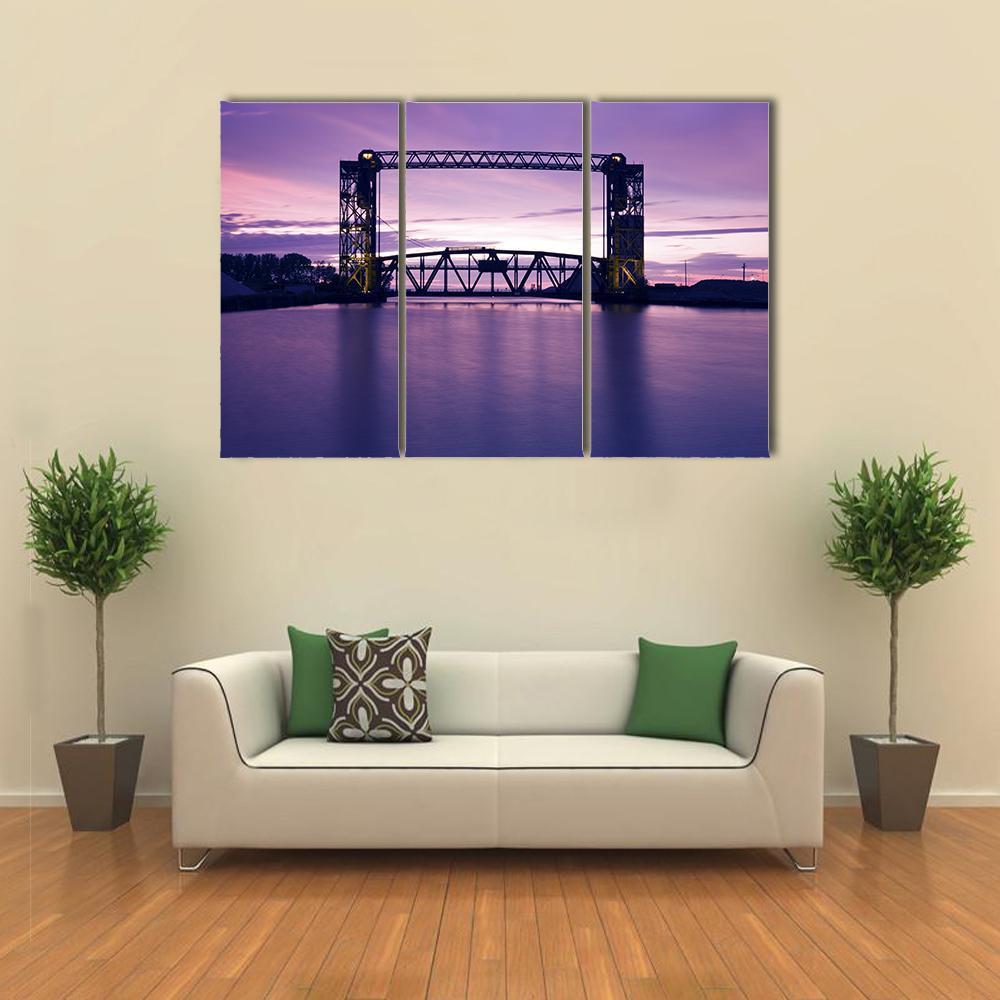 Bridge In Ohio Canvas Wall Art-3 Horizontal-Gallery Wrap-37" x 24"-Tiaracle