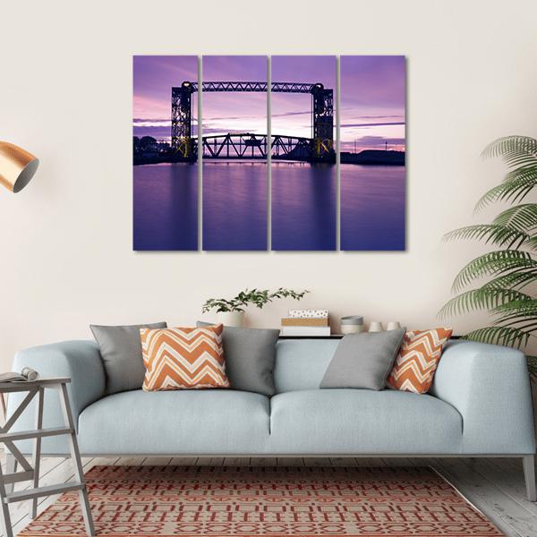 Bridge In Ohio Canvas Wall Art-4 Horizontal-Gallery Wrap-34" x 24"-Tiaracle