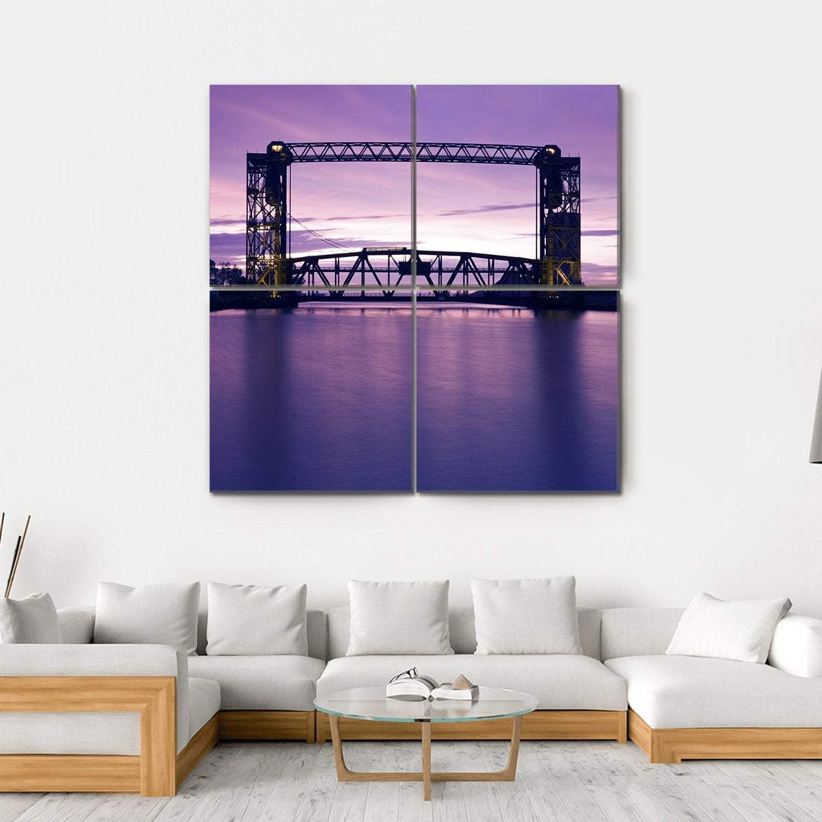Bridge In Ohio Canvas Wall Art-4 Square-Gallery Wrap-17" x 17"-Tiaracle