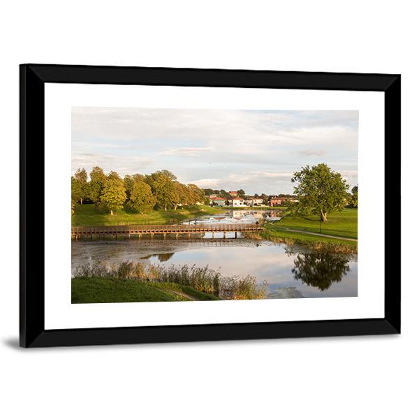 Bridge In Old City Norway Panoramic Canvas Wall Art-1 Piece-36" x 12"-Tiaracle