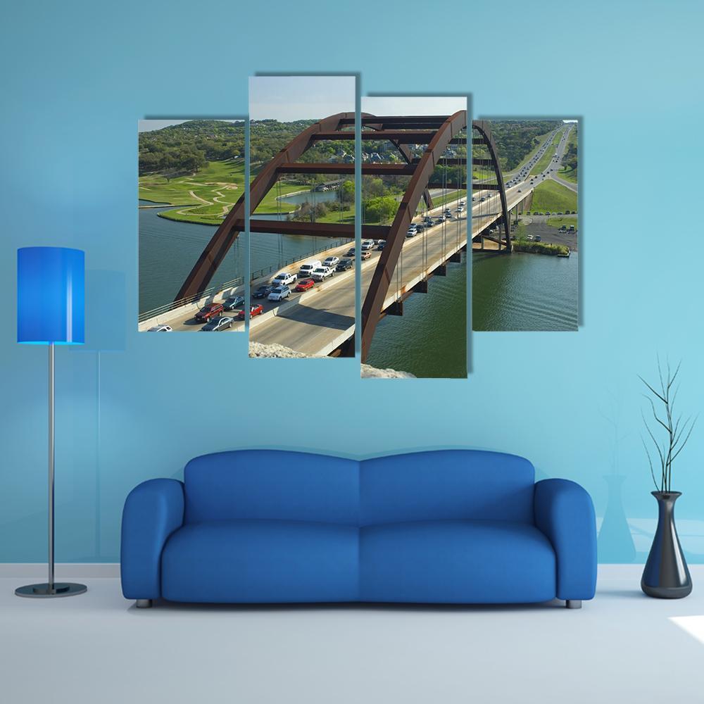 Bridge Of Austin Texas Canvas Wall Art-4 Pop-Gallery Wrap-50" x 32"-Tiaracle