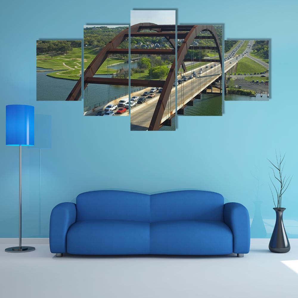 Bridge Of Austin Texas Canvas Wall Art-5 Star-Gallery Wrap-62" x 32"-Tiaracle