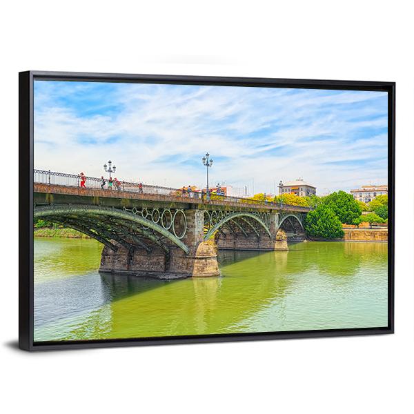 Bridge Of Isabel II Canvas Wall Art-3 Horizontal-Gallery Wrap-25" x 16"-Tiaracle
