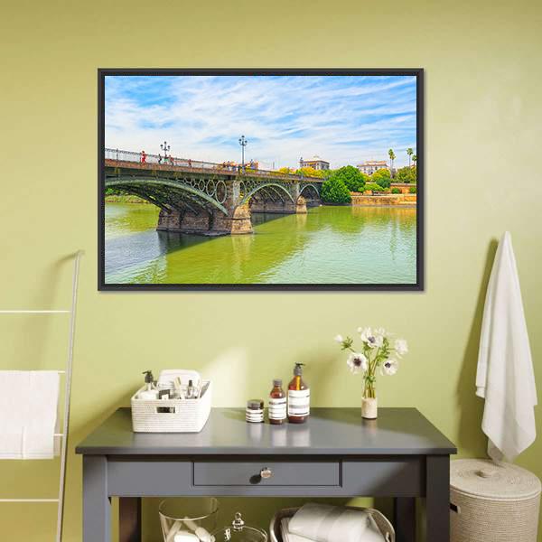 Bridge Of Isabel II Canvas Wall Art-3 Horizontal-Gallery Wrap-25" x 16"-Tiaracle