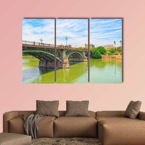 Bridge Of Isabel II Canvas Wall Art-3 Horizontal-Gallery Wrap-25" x 16"-Tiaracle