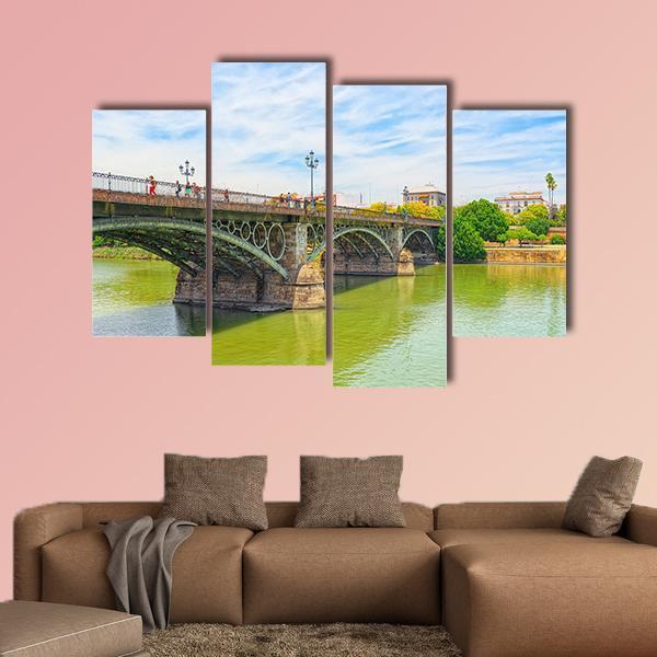 Bridge Of Isabel II Canvas Wall Art-4 Pop-Gallery Wrap-50" x 32"-Tiaracle