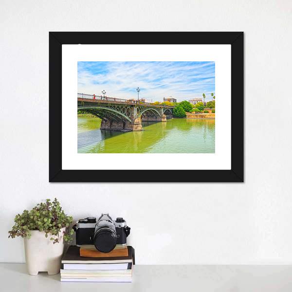 Bridge Of Isabel II Canvas Wall Art-1 Piece-Framed Print-20" x 16"-Tiaracle