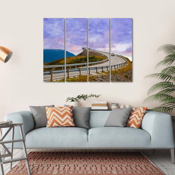 Bridge On Atlantic Road Canvas Wall Art-4 Horizontal-Gallery Wrap-34" x 24"-Tiaracle