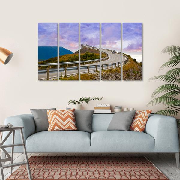 Bridge On Atlantic Road Canvas Wall Art-5 Horizontal-Gallery Wrap-22" x 12"-Tiaracle