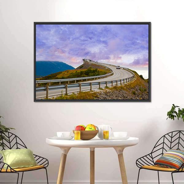 Bridge On Atlantic Road Canvas Wall Art-3 Horizontal-Gallery Wrap-25" x 16"-Tiaracle