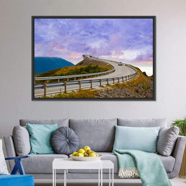 Bridge On Atlantic Road Canvas Wall Art-3 Horizontal-Gallery Wrap-25" x 16"-Tiaracle
