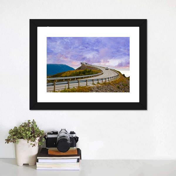 Bridge On Atlantic Road Canvas Wall Art-1 Piece-Framed Print-20" x 16"-Tiaracle