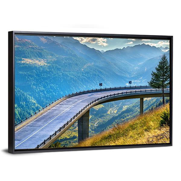 Bridge On Gotthard Pass Canvas Wall Art-3 Horizontal-Gallery Wrap-25" x 16"-Tiaracle