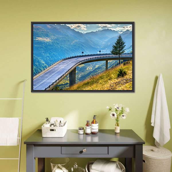 Bridge On Gotthard Pass Canvas Wall Art-3 Horizontal-Gallery Wrap-25" x 16"-Tiaracle