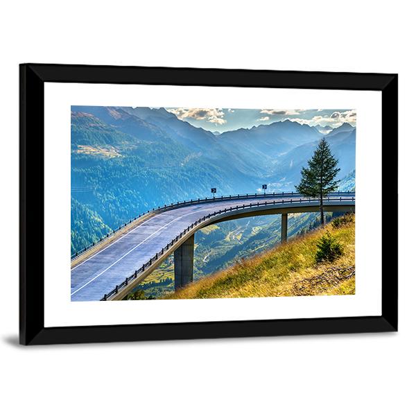 Bridge On Gotthard Pass Canvas Wall Art-3 Horizontal-Gallery Wrap-25" x 16"-Tiaracle