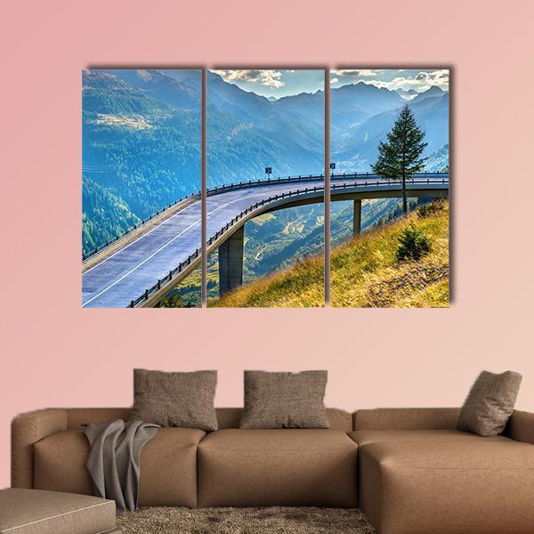 Bridge On Gotthard Pass Canvas Wall Art-3 Horizontal-Gallery Wrap-37" x 24"-Tiaracle