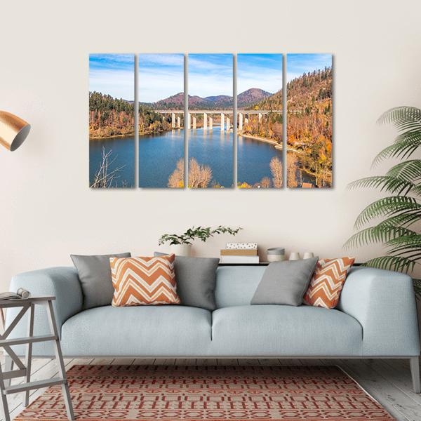 Bridge Over Bajer Lake Canvas Wall Art-5 Horizontal-Gallery Wrap-22" x 12"-Tiaracle