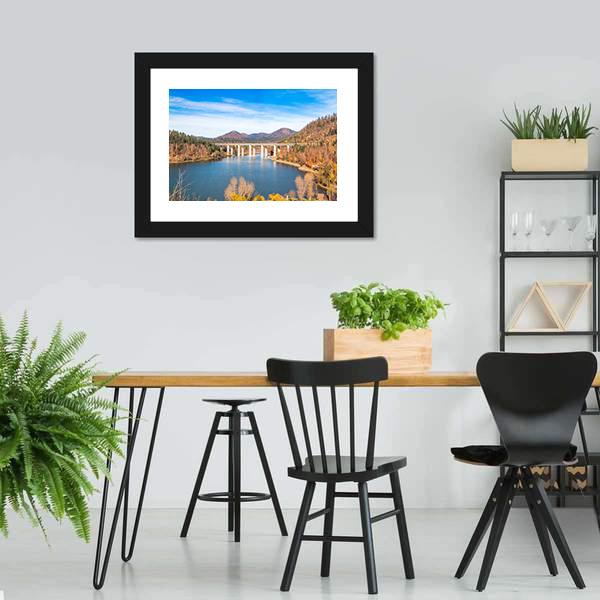 Bridge Over Bajer Lake Canvas Wall Art-3 Horizontal-Gallery Wrap-25" x 16"-Tiaracle
