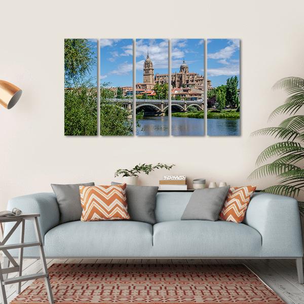 Bridge Over River Tormes Canvas Wall Art-5 Horizontal-Gallery Wrap-22" x 12"-Tiaracle
