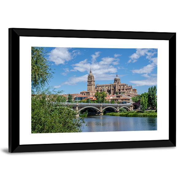 Bridge Over River Tormes Canvas Wall Art-3 Horizontal-Gallery Wrap-25" x 16"-Tiaracle