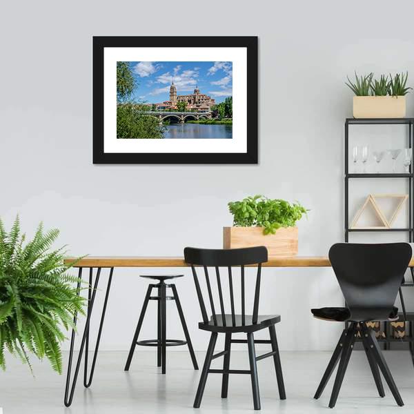 Bridge Over River Tormes Canvas Wall Art-3 Horizontal-Gallery Wrap-25" x 16"-Tiaracle
