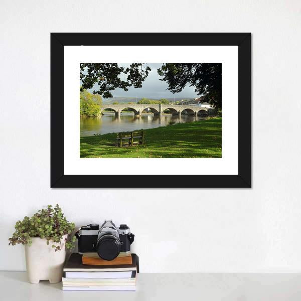 Bridge Over River Wye Canvas Wall Art-1 Piece-Framed Print-20" x 16"-Tiaracle