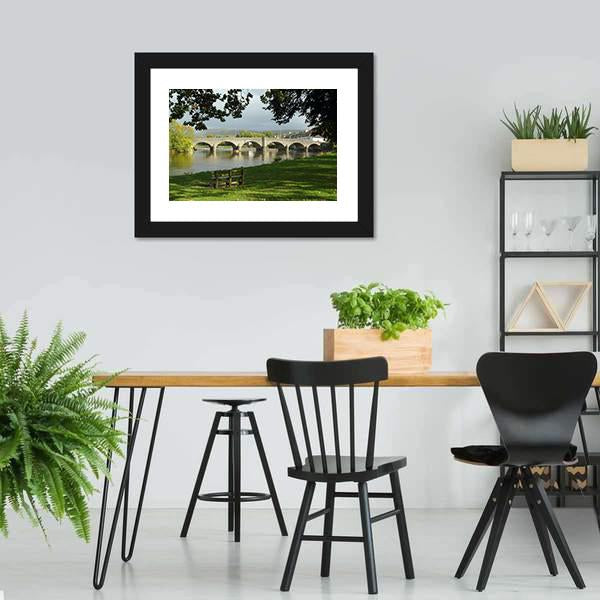 Bridge Over River Wye Canvas Wall Art-5 Horizontal-Gallery Wrap-22" x 12"-Tiaracle