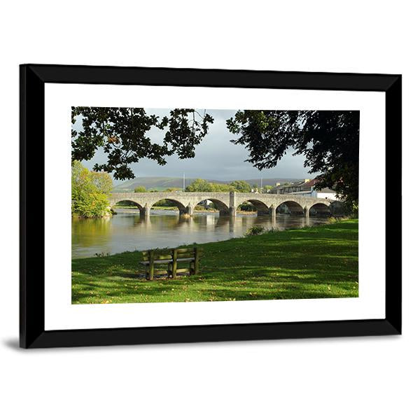 Bridge Over River Wye Canvas Wall Art-3 Horizontal-Gallery Wrap-25" x 16"-Tiaracle
