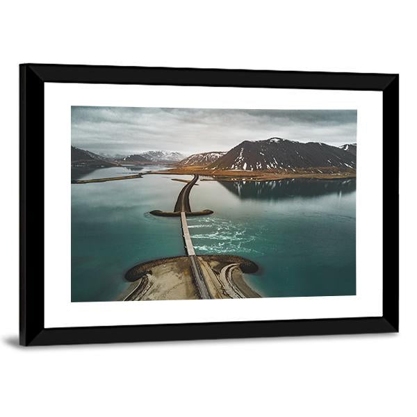 Bridge Over The Sea Iceland Vertical Canvas Wall Art-3 Vertical-Gallery Wrap-12" x 25"-Tiaracle