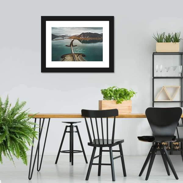 Bridge Over The Sea Iceland Vertical Canvas Wall Art-3 Vertical-Gallery Wrap-12" x 25"-Tiaracle
