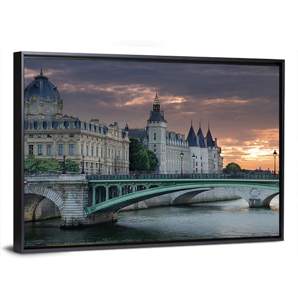 Bridge Pont Notre Dame Canvas Wall Art-3 Horizontal-Gallery Wrap-25" x 16"-Tiaracle