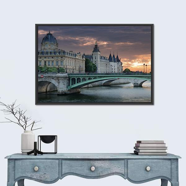 Bridge Pont Notre Dame Canvas Wall Art-3 Horizontal-Gallery Wrap-25" x 16"-Tiaracle