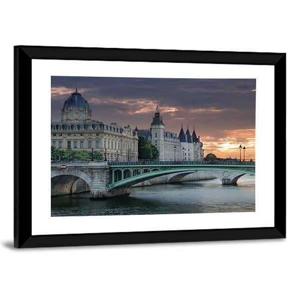 Bridge Pont Notre Dame Canvas Wall Art-3 Horizontal-Gallery Wrap-25" x 16"-Tiaracle
