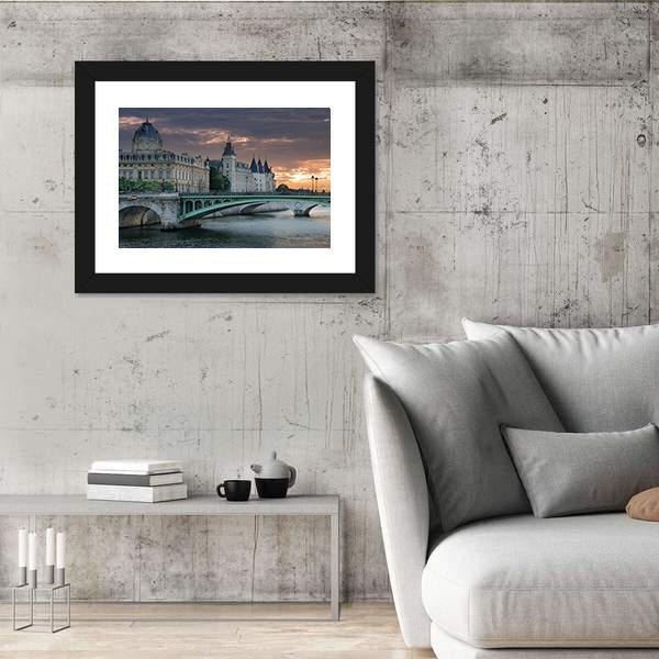 Bridge Pont Notre Dame Canvas Wall Art-3 Horizontal-Gallery Wrap-25" x 16"-Tiaracle