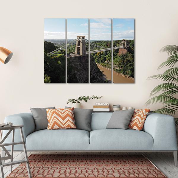 Bridge Spanning Avon Gorge Canvas Wall Art-4 Horizontal-Gallery Wrap-34" x 24"-Tiaracle