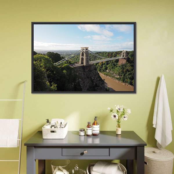 Bridge Spanning Avon Gorge Canvas Wall Art-5 Horizontal-Gallery Wrap-22" x 12"-Tiaracle