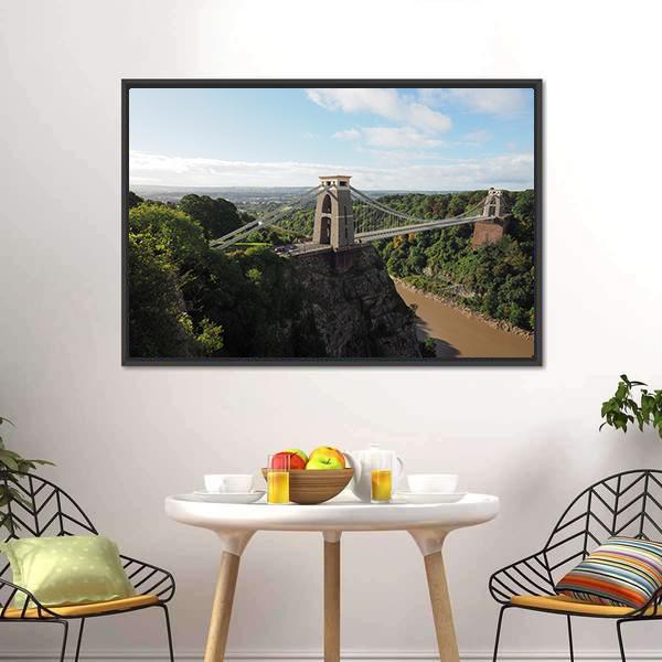 Bridge Spanning Avon Gorge Canvas Wall Art-5 Horizontal-Gallery Wrap-22" x 12"-Tiaracle