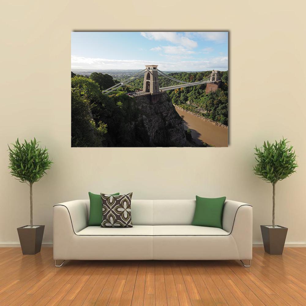Bridge Spanning Avon Gorge Canvas Wall Art-1 Piece-Gallery Wrap-48" x 32"-Tiaracle