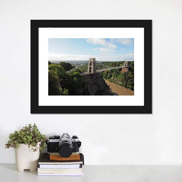 Bridge Spanning Avon Gorge Canvas Wall Art-1 Piece-Framed Print-20" x 16"-Tiaracle