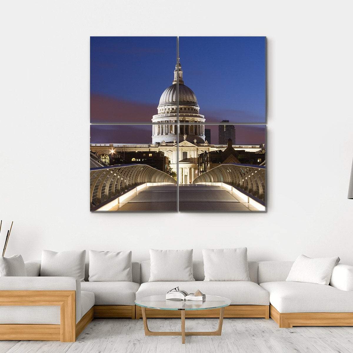 Bridge To St Pauls Canvas Wall Art-4 Square-Gallery Wrap-17" x 17"-Tiaracle