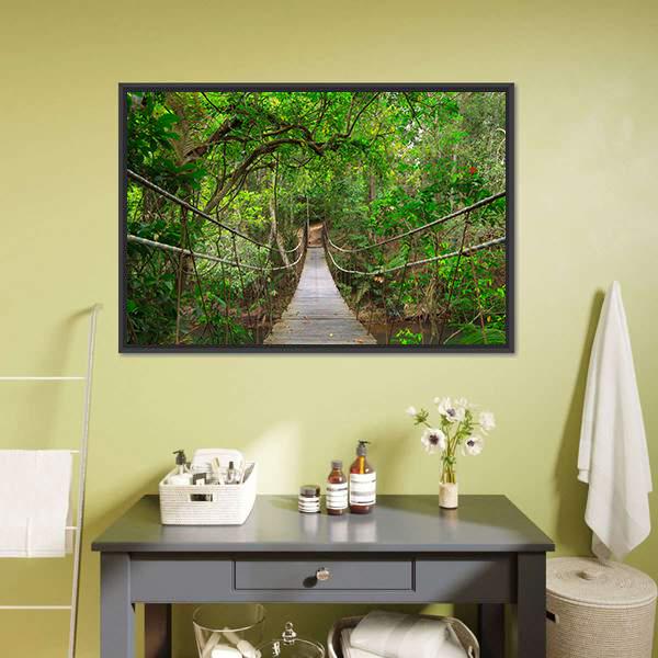 Bridge To The Jungle Canvas Wall Art-5 Horizontal-Gallery Wrap-22" x 12"-Tiaracle