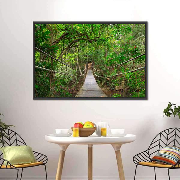 Bridge To The Jungle Canvas Wall Art-5 Horizontal-Gallery Wrap-22" x 12"-Tiaracle
