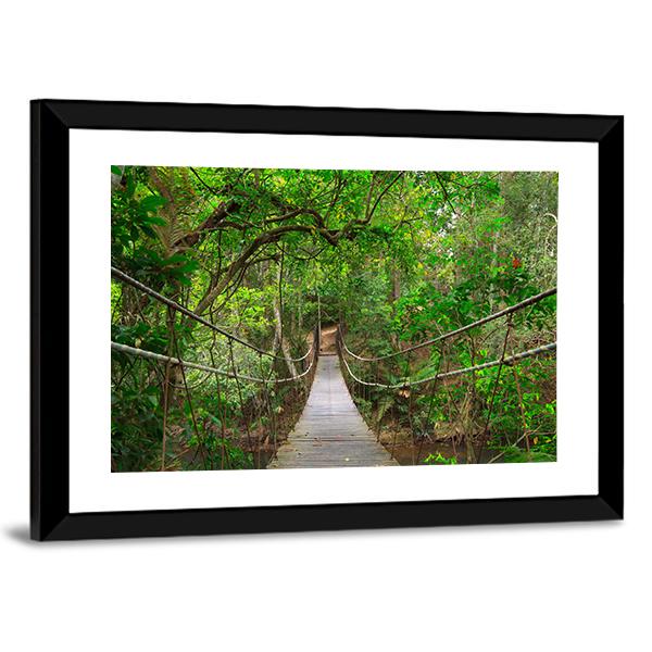 Bridge To The Jungle Canvas Wall Art-5 Horizontal-Gallery Wrap-22" x 12"-Tiaracle